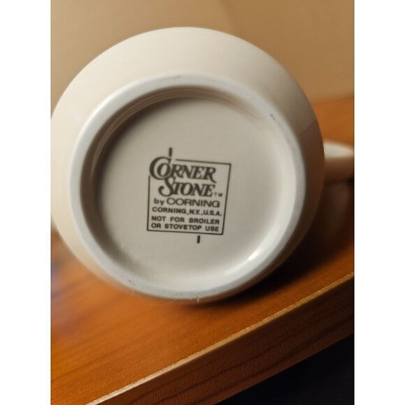 Vintage Corning Cornerstone 4 Mugs & Creamer Set. Royal Garden Pattern 70's Vibe - Picture 6 of 6